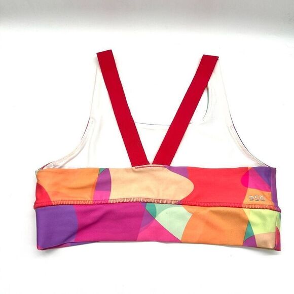 DSG Big Girl’s Sports Bra Size XL (16)Colorful Pattern Pink Straps - Picture 6 of 10